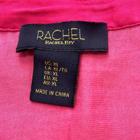 Rachel Roy Women’s Blouse Dolman Sleeve V-neck Hot Pink/Fuschia XL - Picture 8 of 9